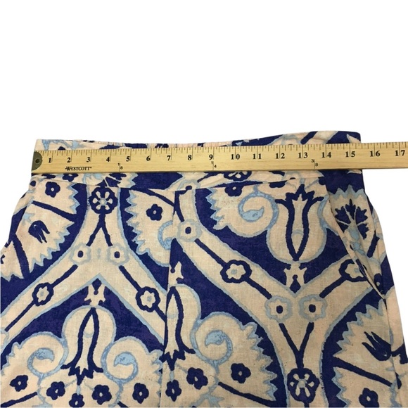 NWT Christian Siriano Linen Blend Wide Leg Crop Floral Geo Pants Women’s Medium - Picture 2 of 12